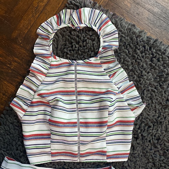 Aura Striped Ruffle Shorts Set - Picture 3 of 7